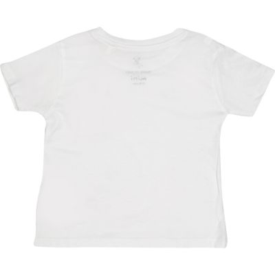 Mini boys white print t-shirt